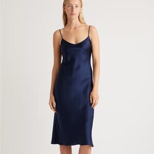 Quince navy  Blue 100% washable silk  Dress
